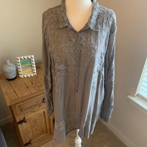 Johnny Was grey tunic top